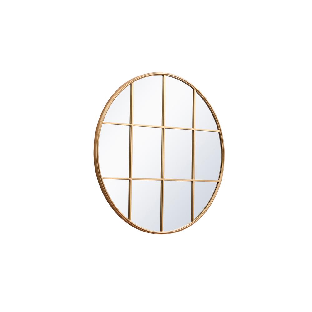 Metal windowpane mirror 42 inch x 42 inch in Brass. Picture 5