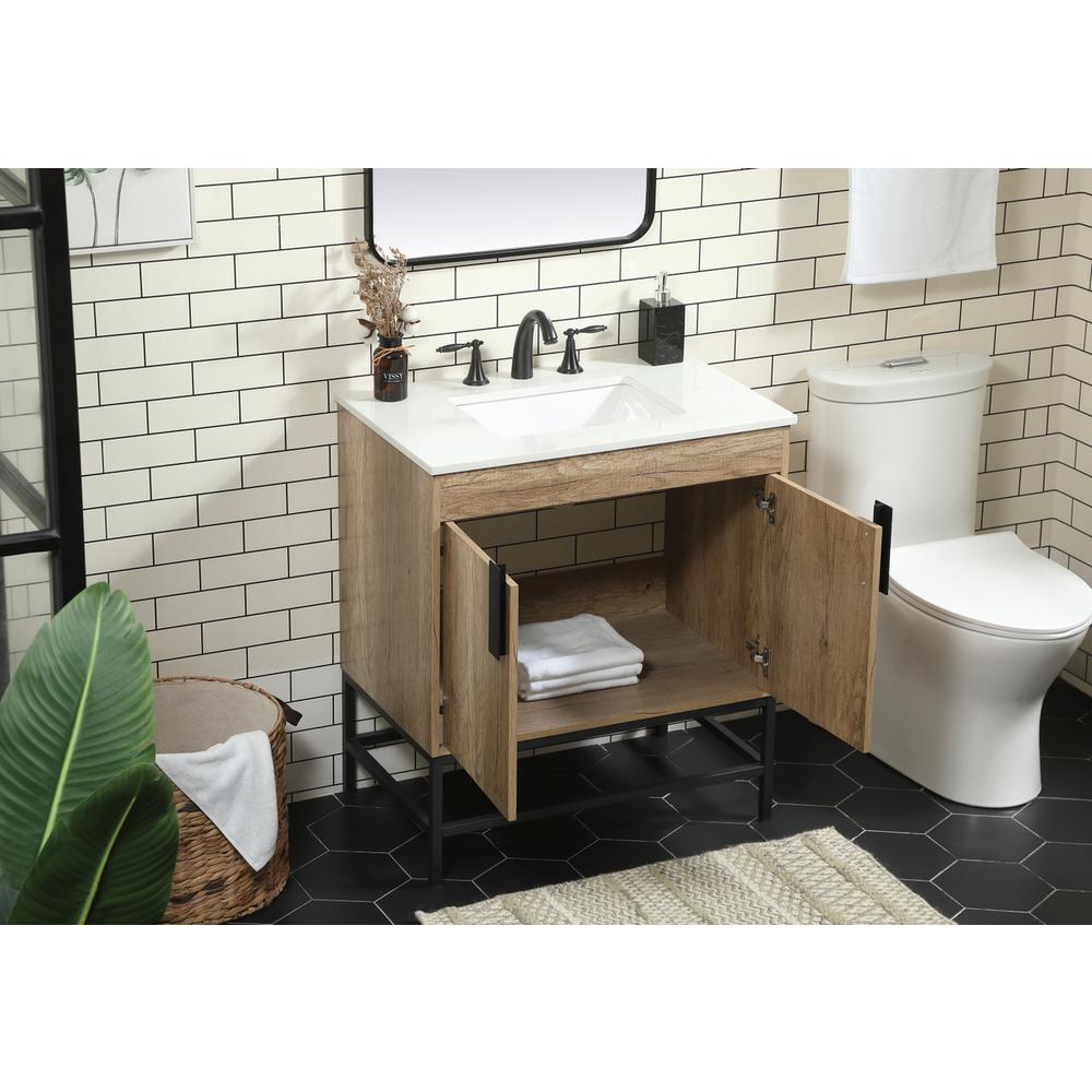 30 inch Single bathroom vanity in natural oak. Picture 3
