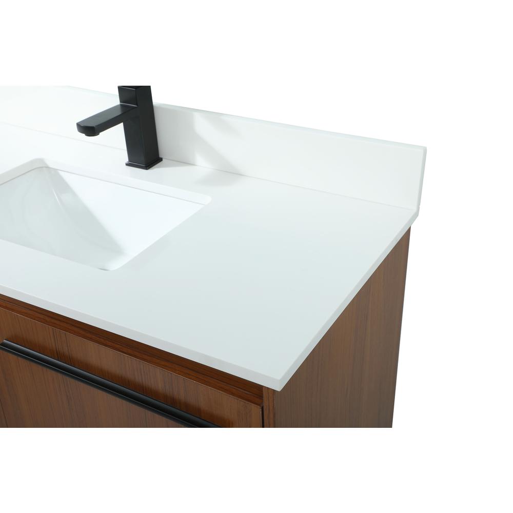 40 inch Single bathroom vanity in teak with backsplash. Picture 11