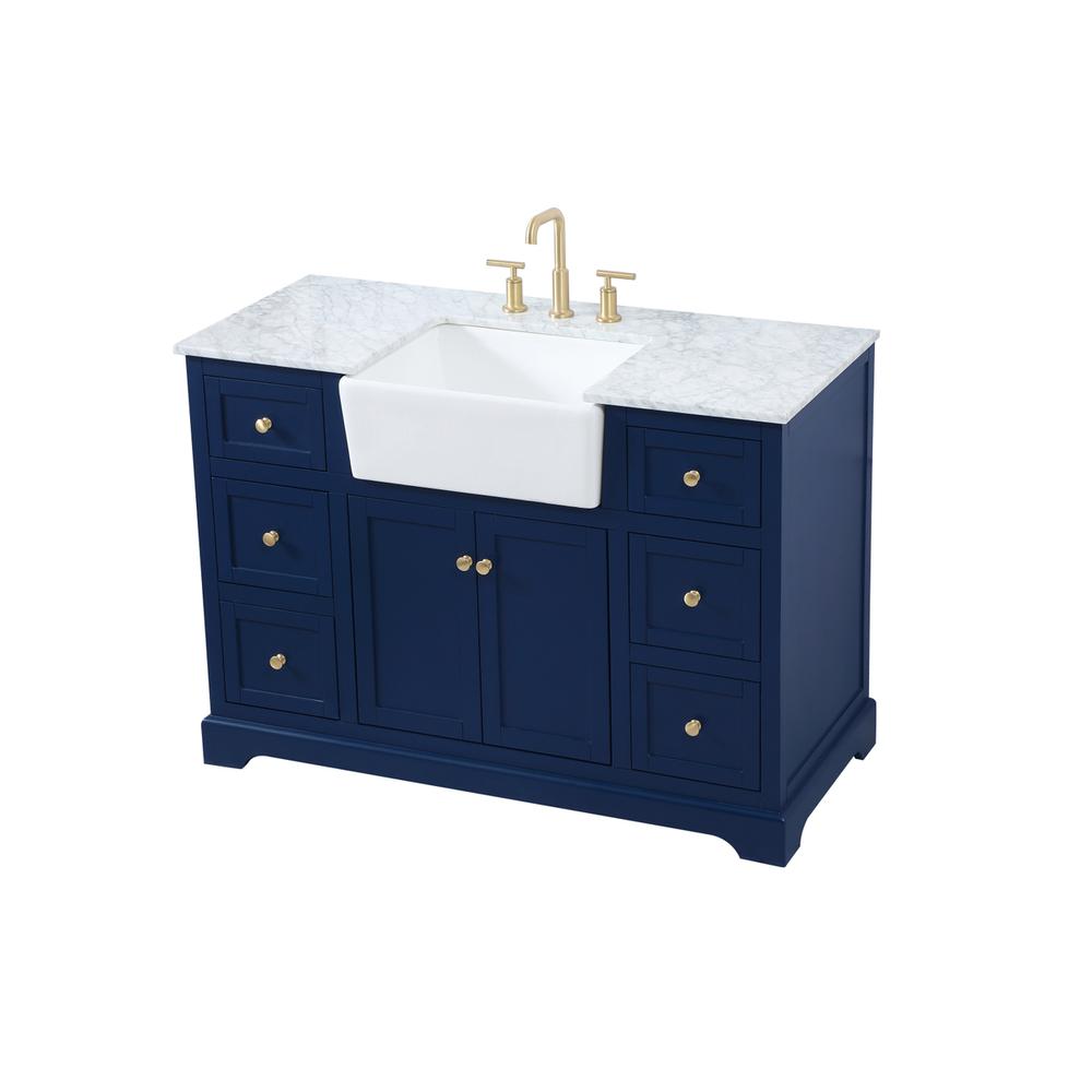 48 inch Single bathroom vanity in blue. Picture 8