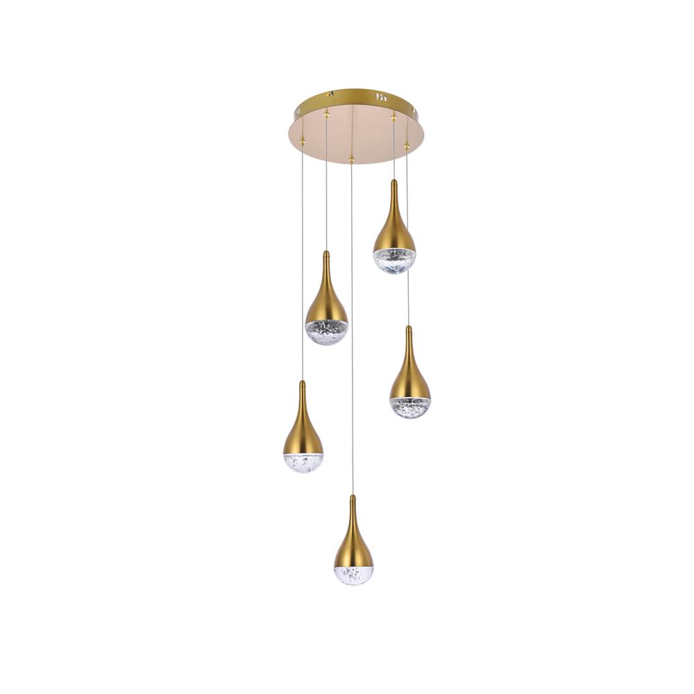 Amherst 14.5 inch LED pendant in satin gold. Picture 6