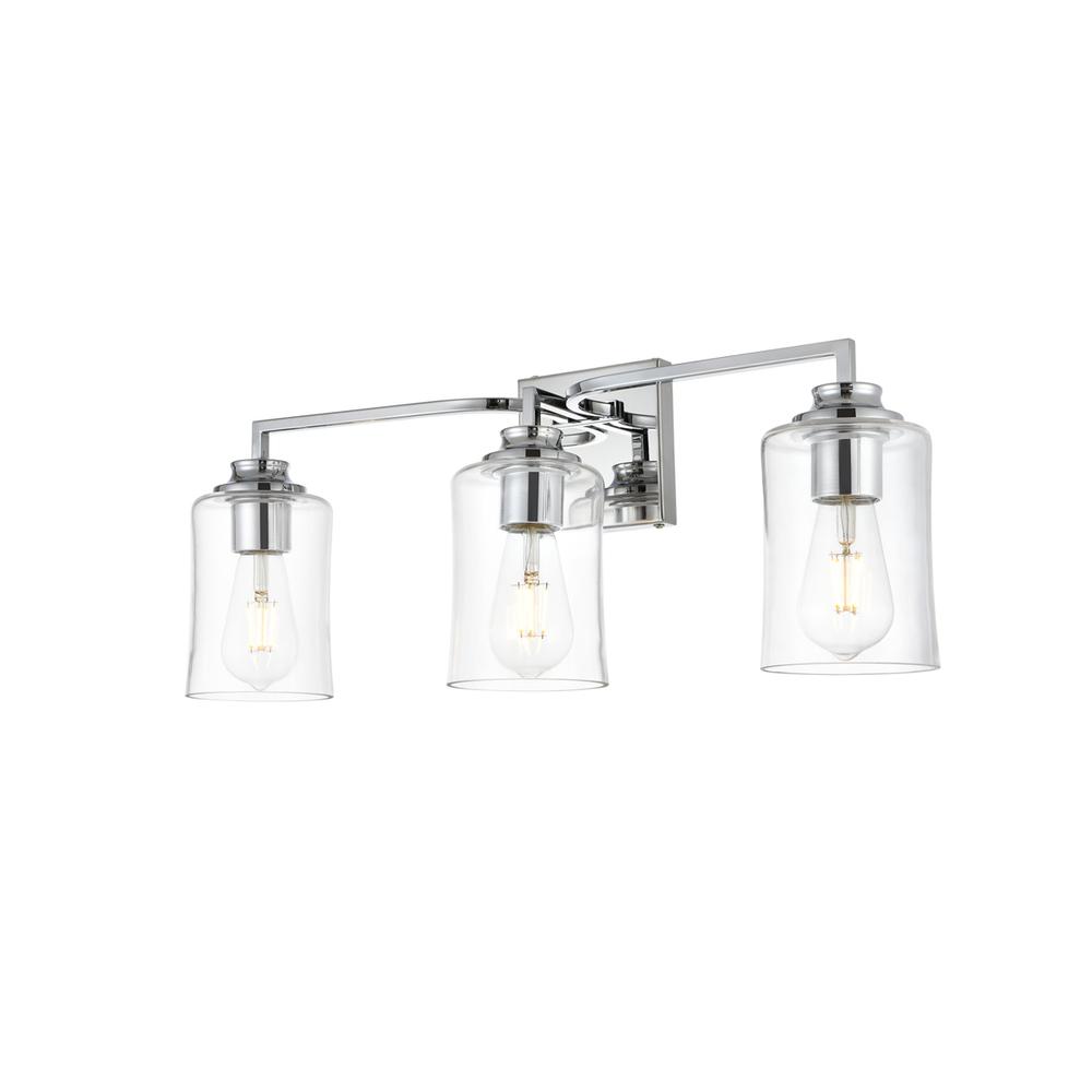Ronnie 3 light Chrome and Clear Bath Sconce. Picture 2