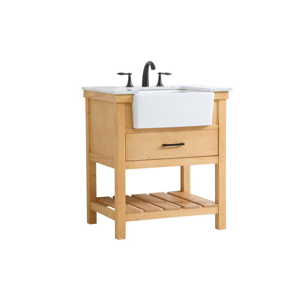 30 inch Single bathroom vanity in natural wood. Picture 7