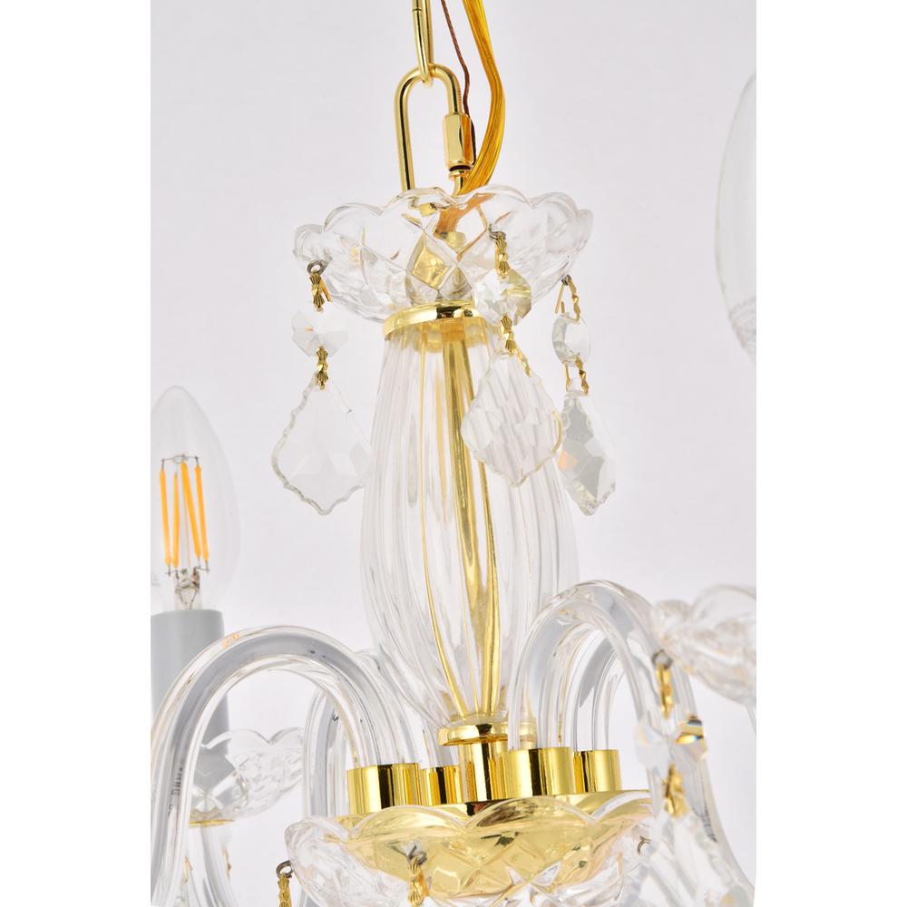 Rococo 4 light Gold Pendant Clear Royal Cut Crystal. Picture 5
