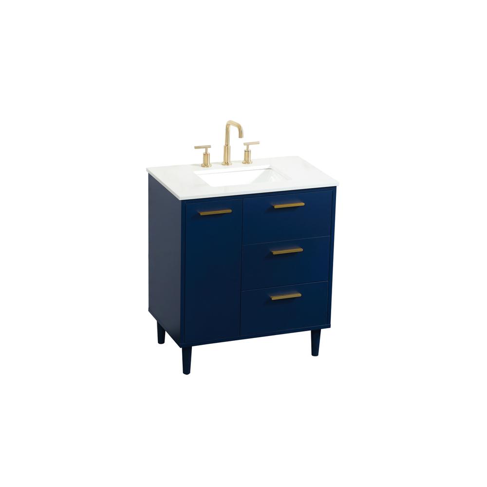 30 inch bathroom vanity in Blue. Picture 8