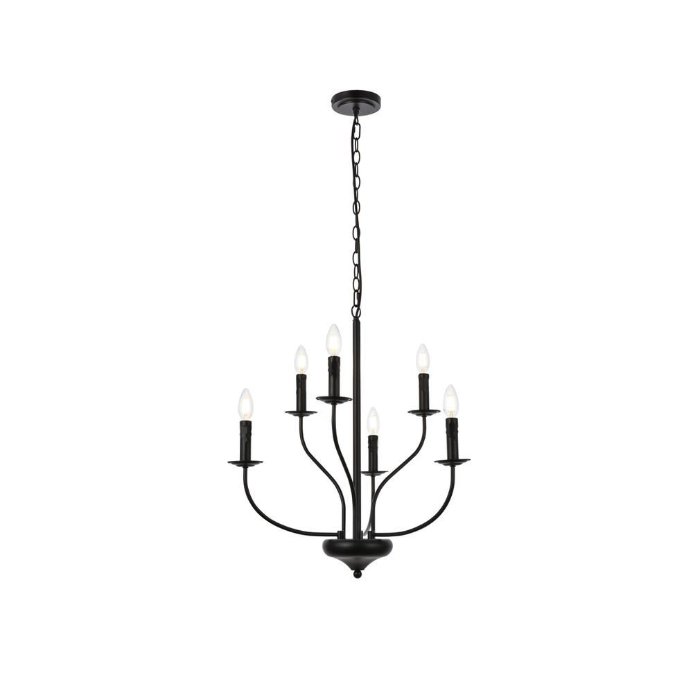 Westley 6 lights pendant in black. Picture 1