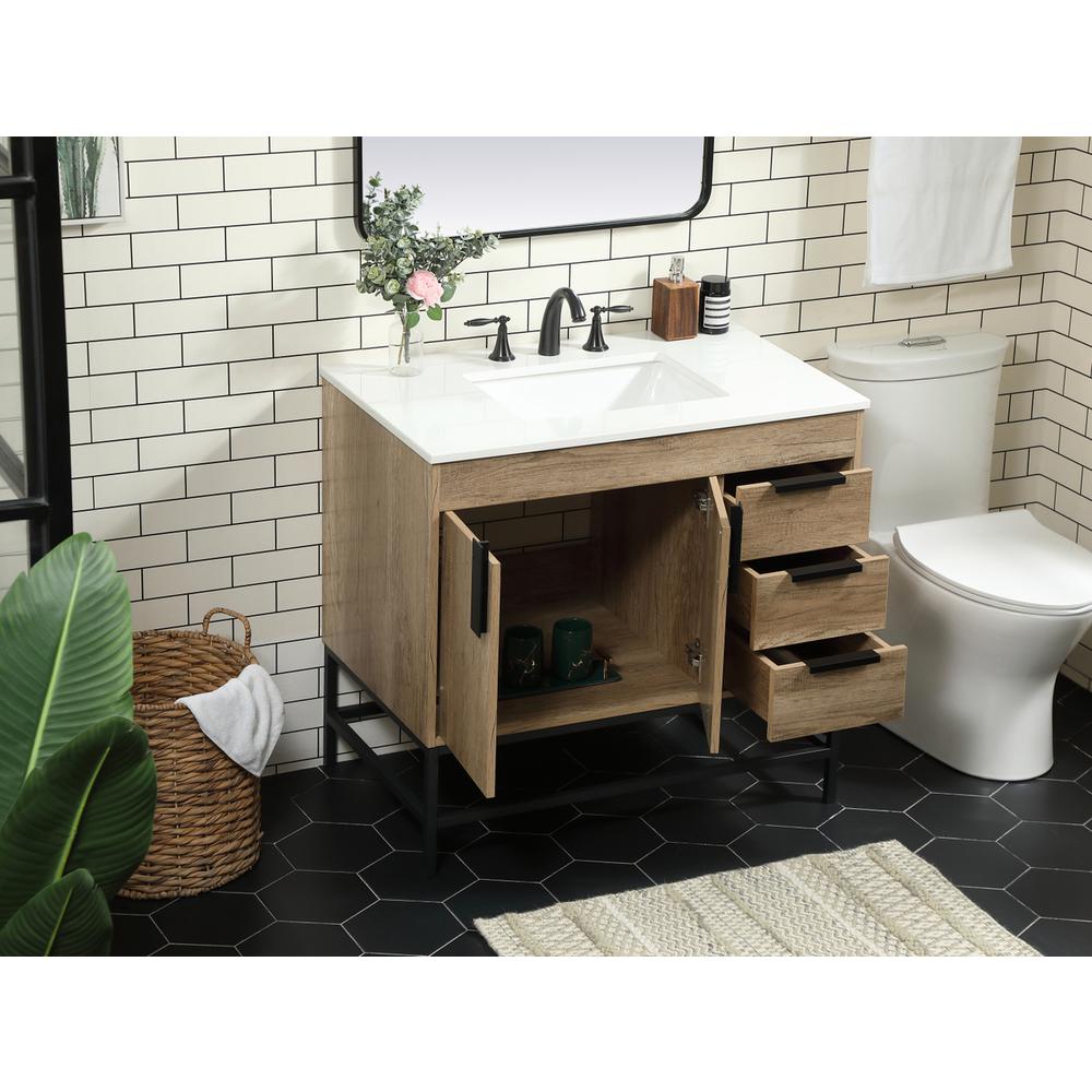 36 inch Single bathroom vanity in natural oak. Picture 3