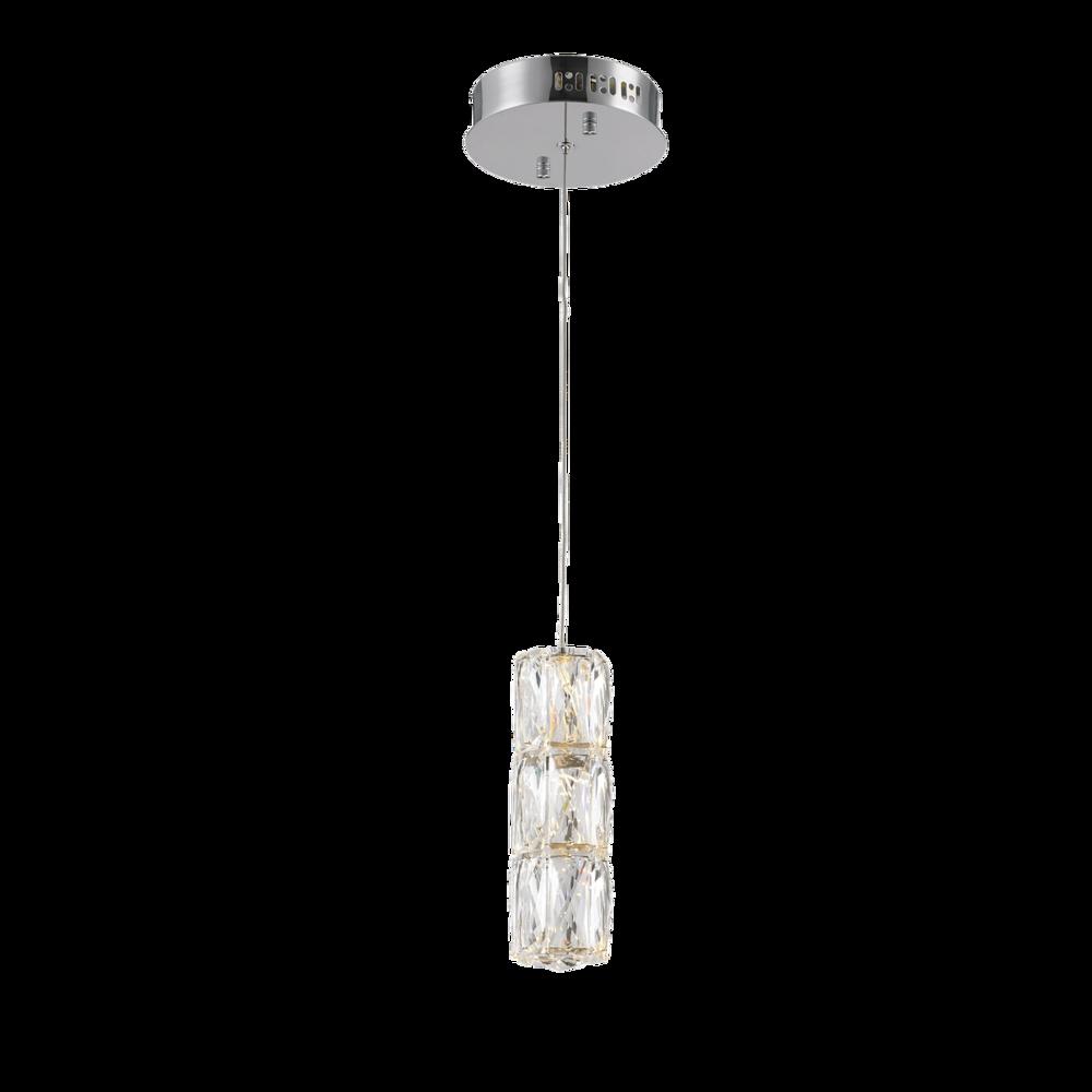 Polaris LED light Chrome Pendant Clear Elegant Cut Crystal. Picture 1