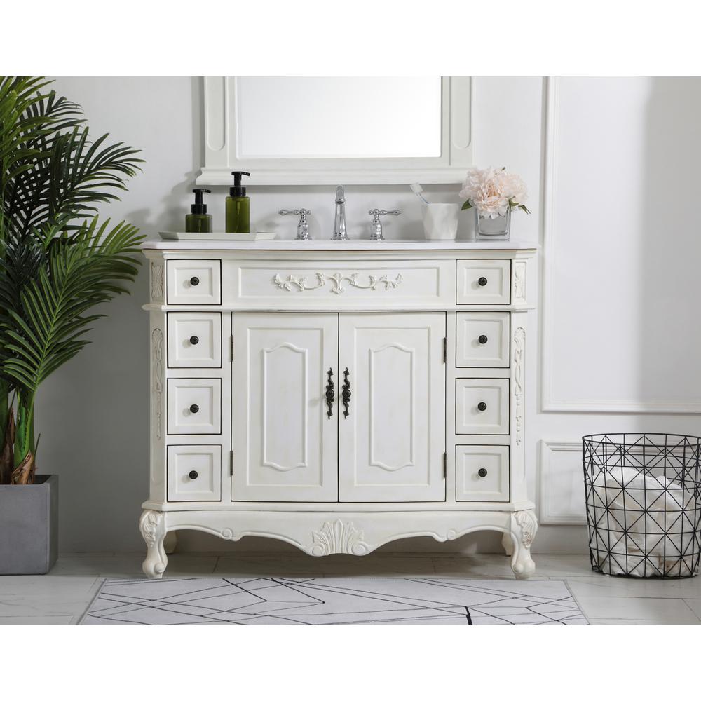 42 inch Single Bathroom vanity in Antique White. Picture 14