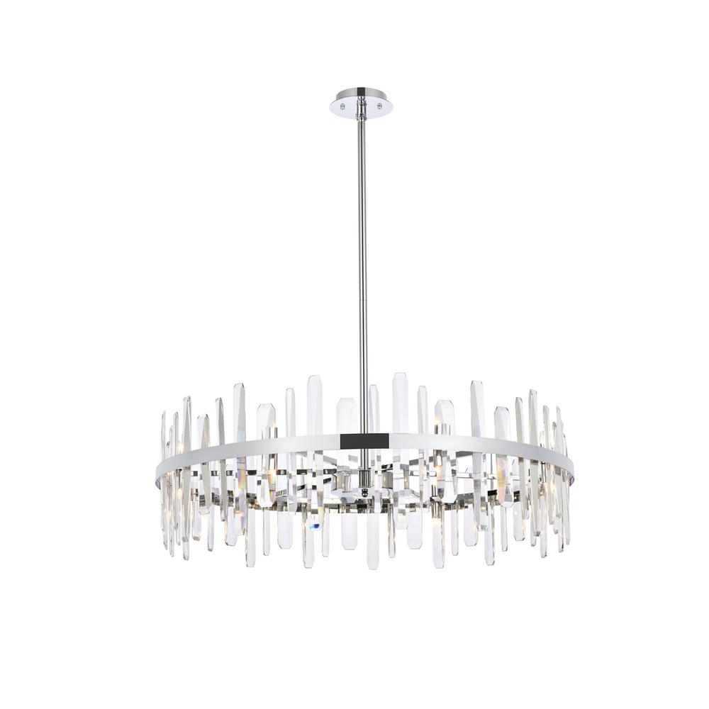 Serena 36 inch crystal round chandelier in chrome. Picture 1