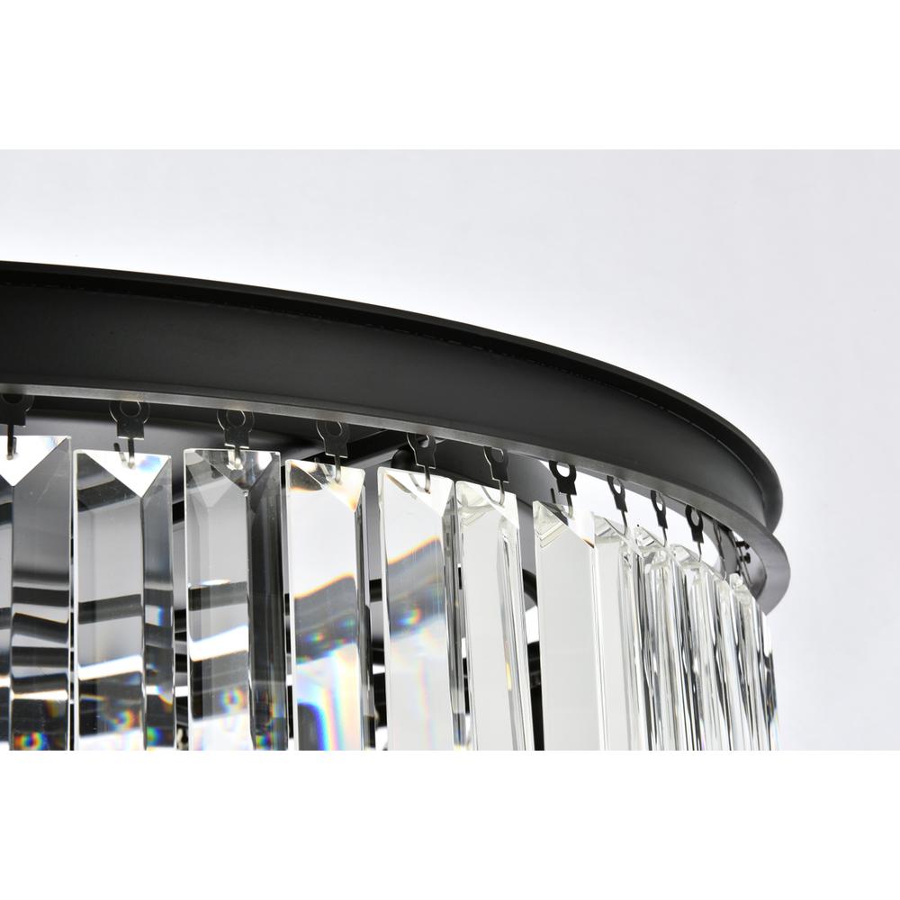 Sydney 8 light Matte Black Flush Mount Clear Royal Cut Crystal. Picture 4