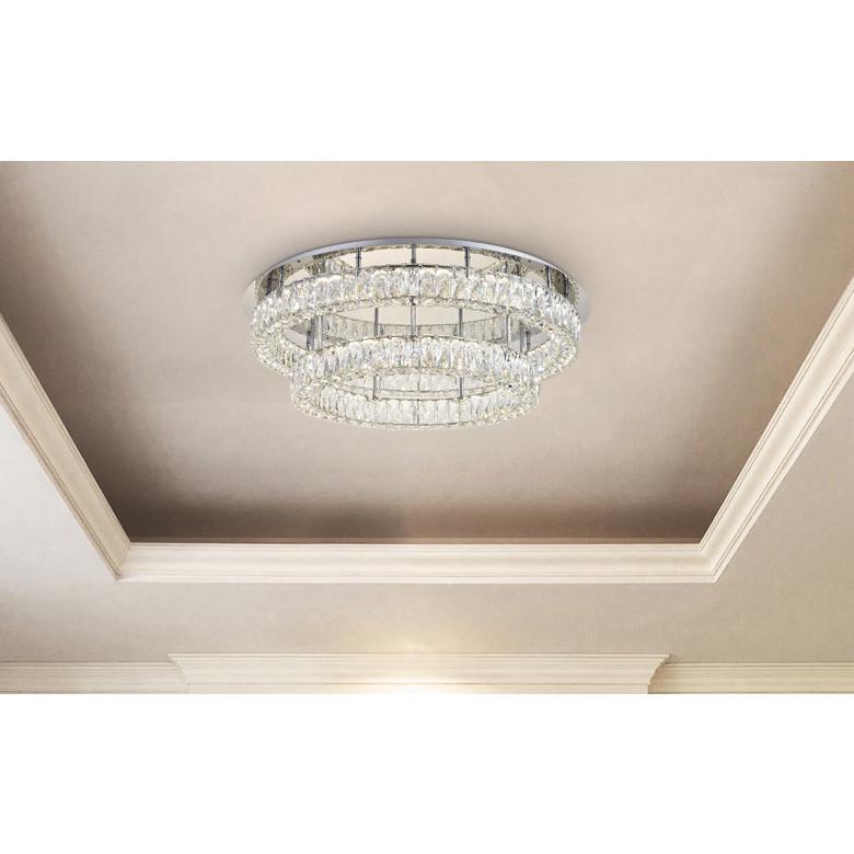 Monroe LED light Chrome Flush Mount Clear Royal Cut Crystal. Picture 7