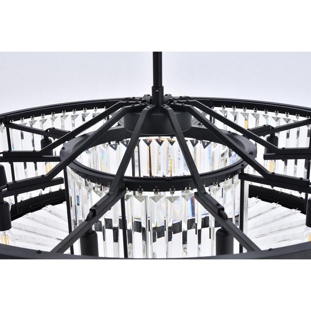 Chelsea 10 light Matte Black Chandelier Clear Royal Cut Crystal. Picture 4