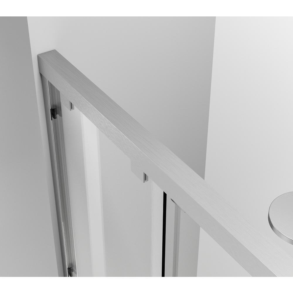 Semi-frameless tub door 60 x 60 Brushed Nickel. Picture 8