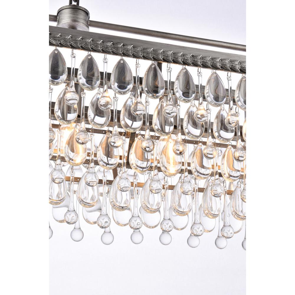 Nordic 40 inch rectangle pendant in antique silver. Picture 5