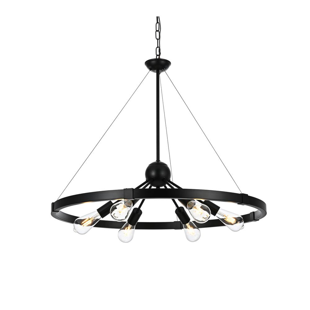 Thora 32 inch Pendant Light in Black. Picture 2