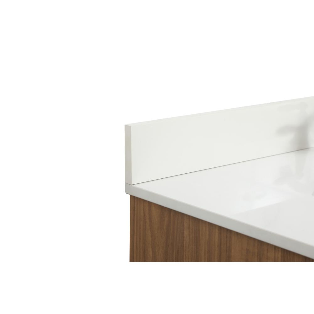 48 inch Single bathroom vanity in walnut brown with backsplash. Picture 11