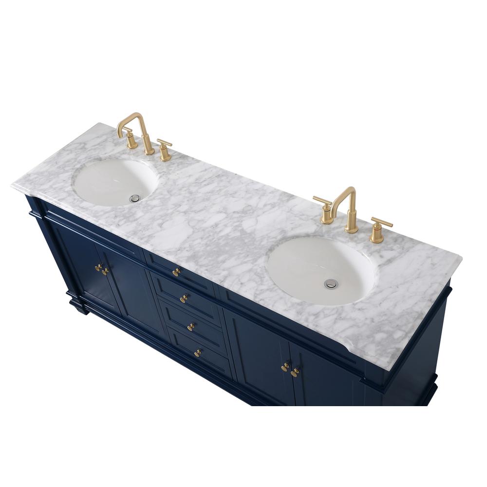 72 inch Double Bathroom Vanity set in Blue. Picture 10