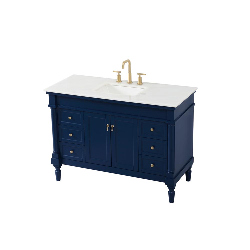 48 inch Single bathroom vanity in blue. Picture 8