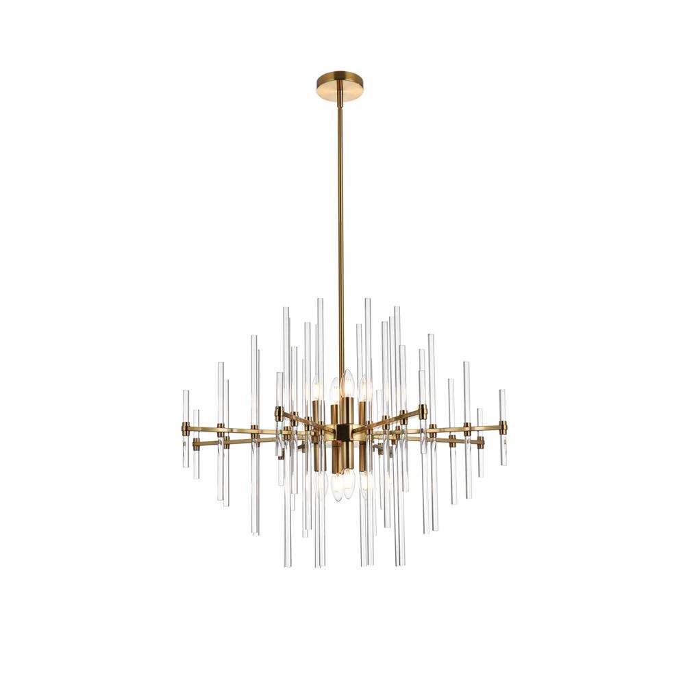 Sienna 31 inch crystal rod pendant in gold. Picture 1