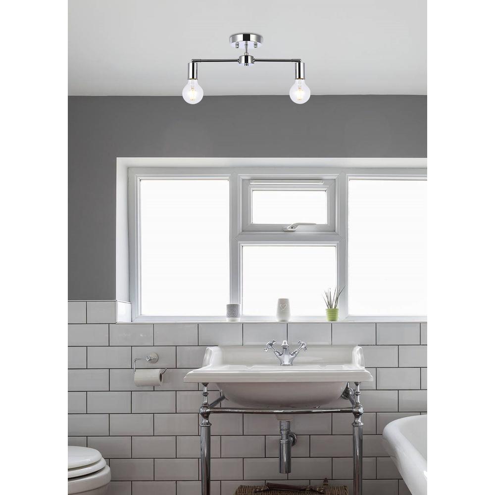 Zane 2 lights chrome flush mount. Picture 7