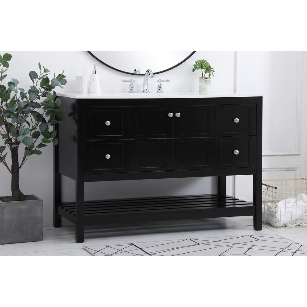 48 inch Single Bathroom Vanity in Black. Picture 2
