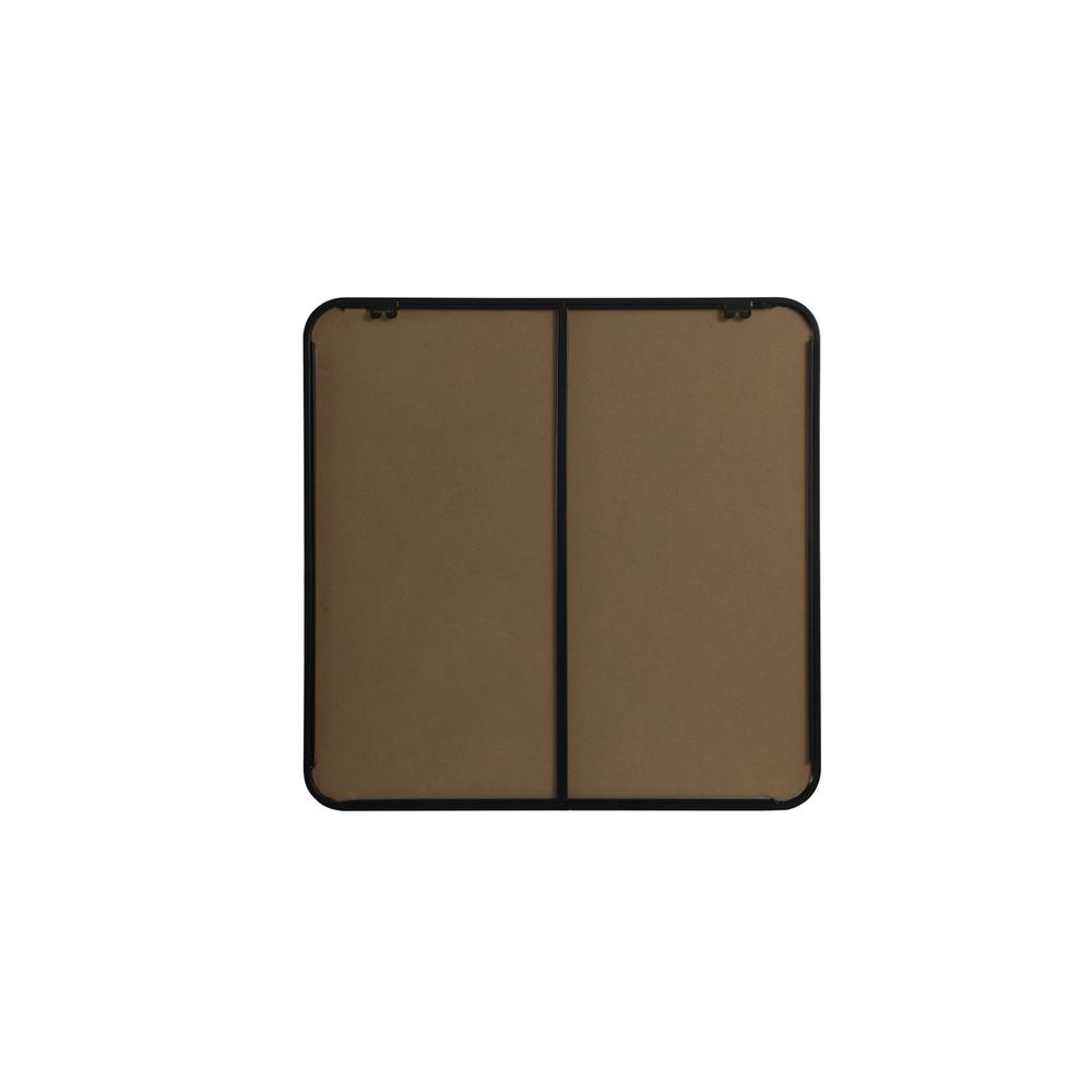 Soft corner metal square mirror 30x30 inch in Black. Picture 8