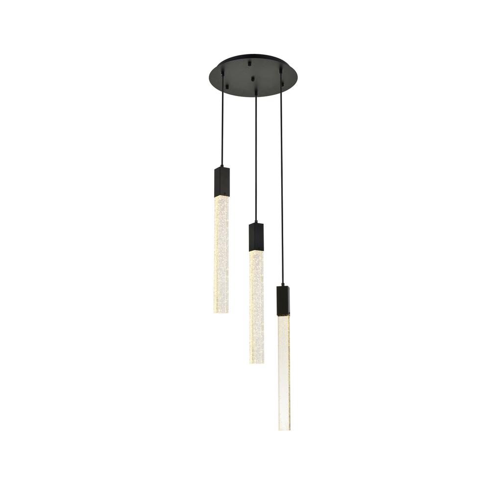 Weston 3 lights pendant in black. Picture 1