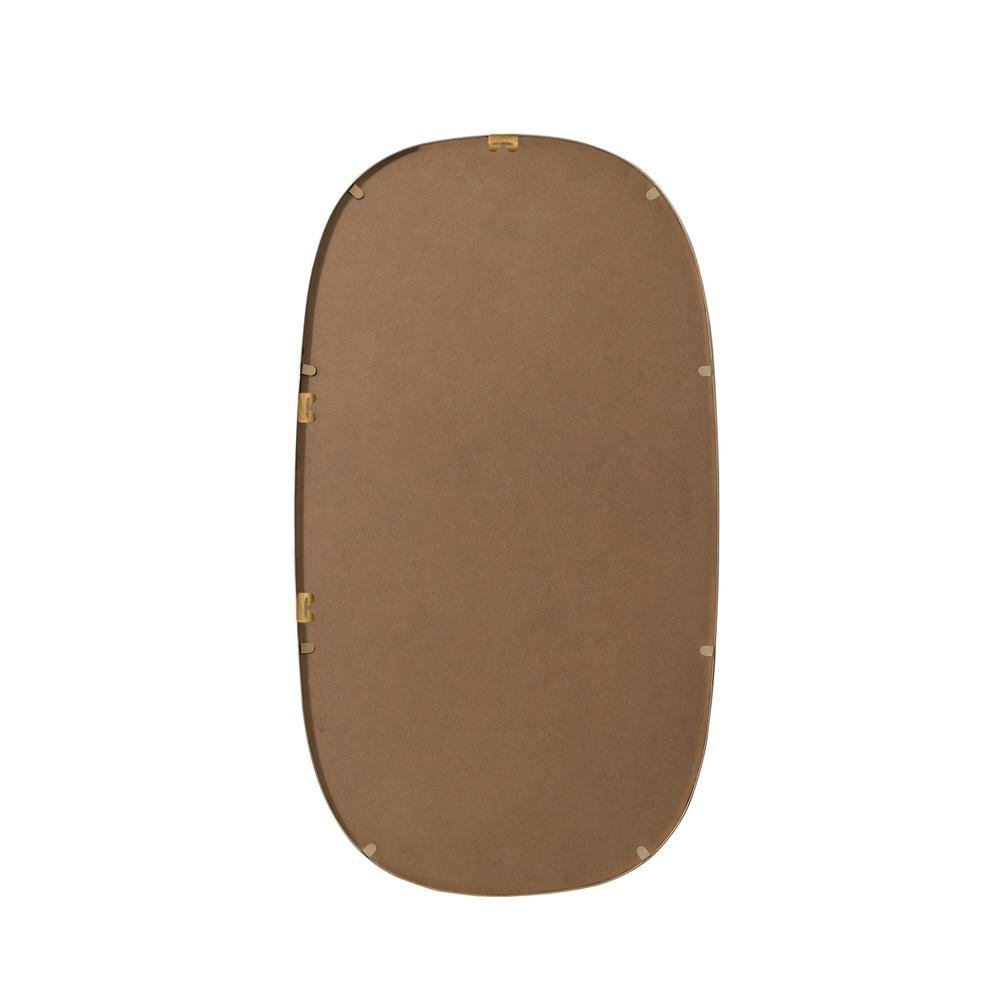 Metal Frame Oval Mirror 20x36 Inch in Brass. Picture 10