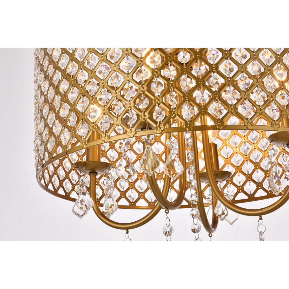 Elise 17 inch flush mount in brass. Picture 4