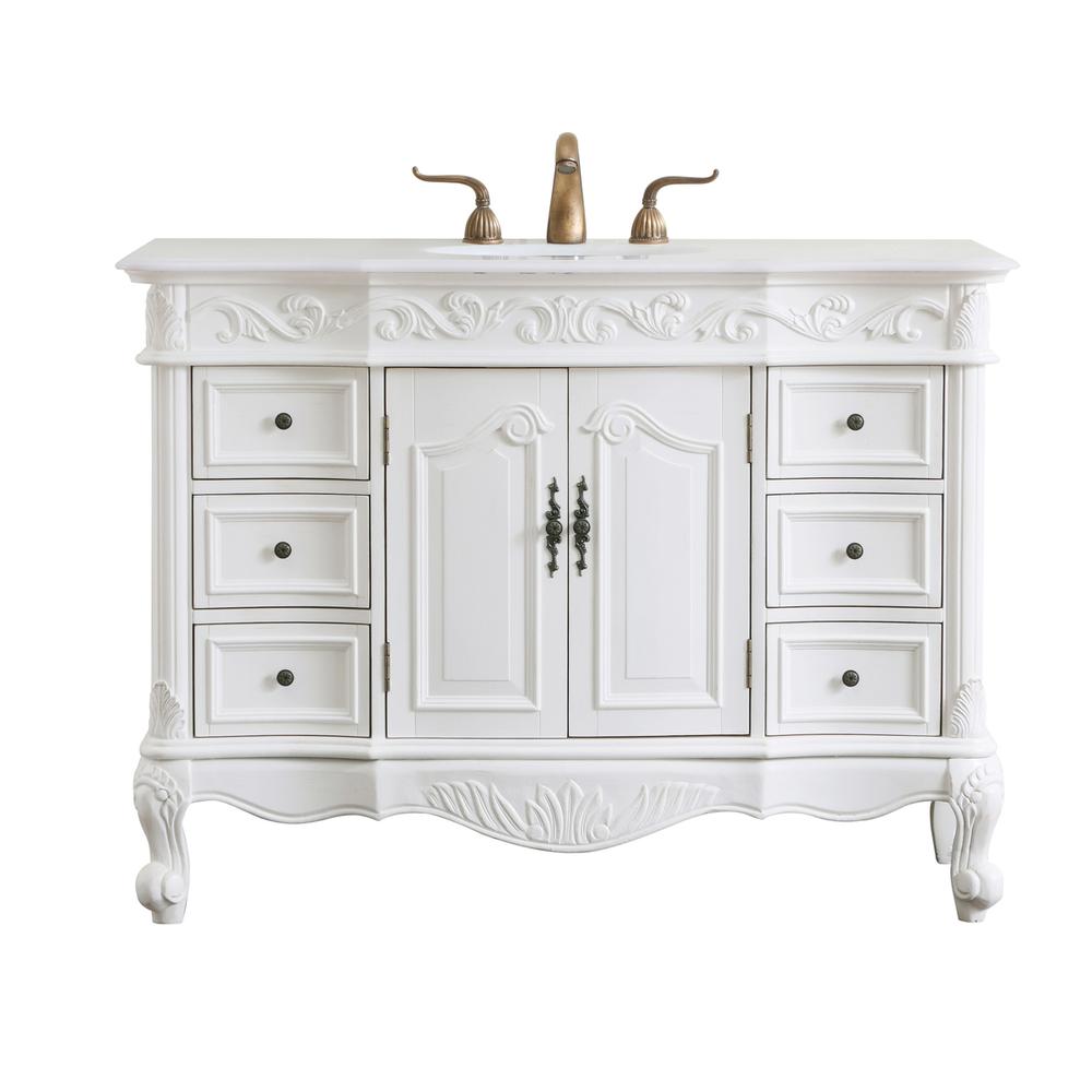 48 inch Single Bathroom vanity in antique white. Picture 1