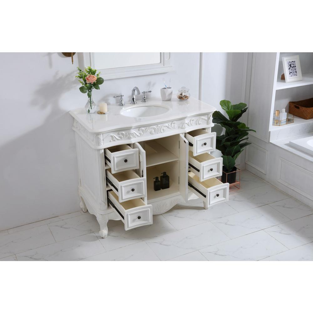 42 inch Single Bathroom vanity in antique white. Picture 3