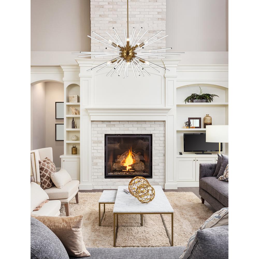 Sienna 46 inch crystal rod pendant in gold. Picture 9