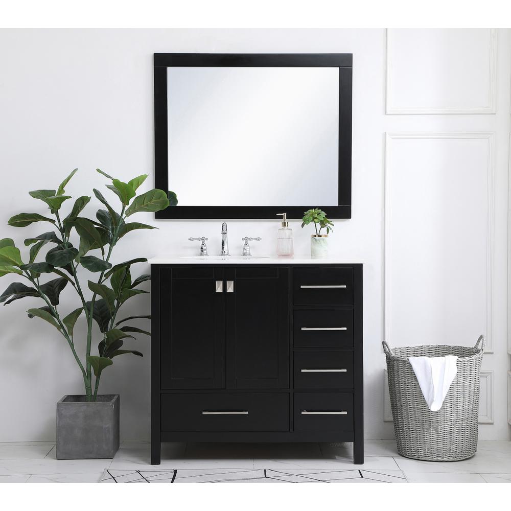 36 inch Single Bathroom Vanity in Black. Picture 4