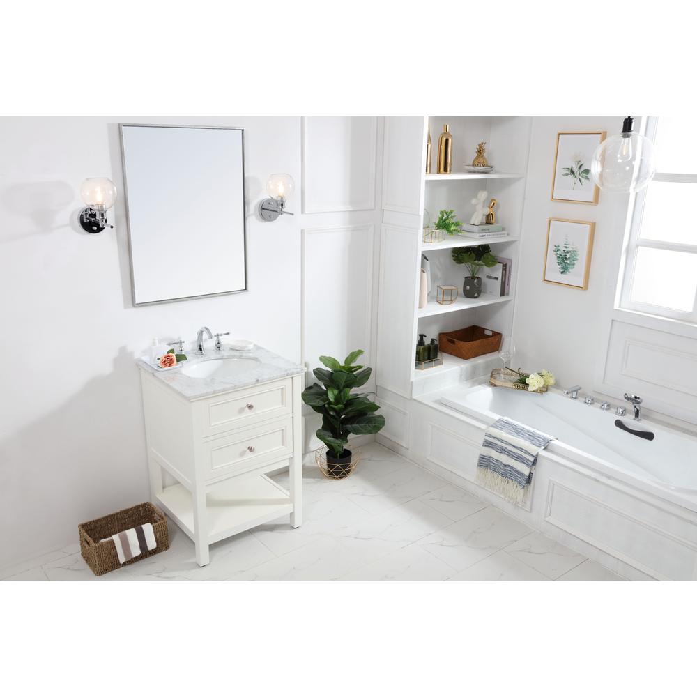 24 in. Single bathroom vanity set in White. Picture 9