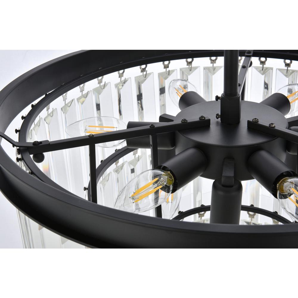 Sydney 9 light Matte Black Chandelier Clear Royal Cut Crystal. Picture 4