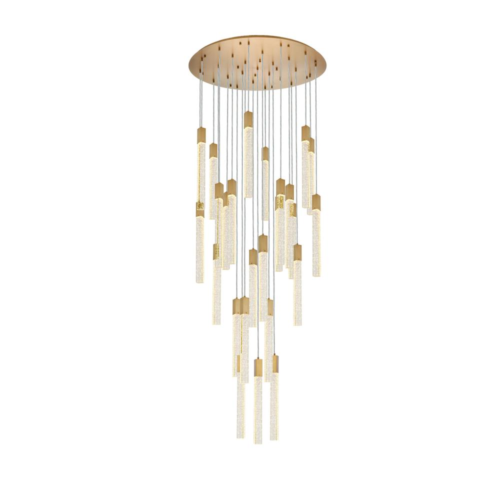 Weston 25 lights pendant in satin gold. Picture 2