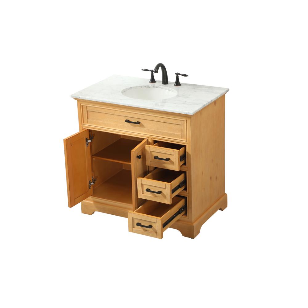 36 inch Single bathroom vanity in natural wood. Picture 9