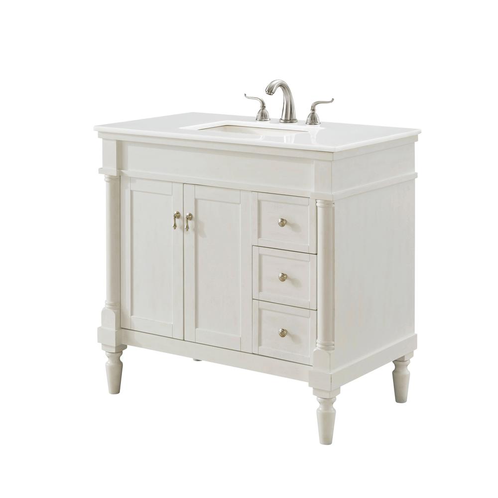 36 inch Single Bathroom vanity in Antique White. Picture 2