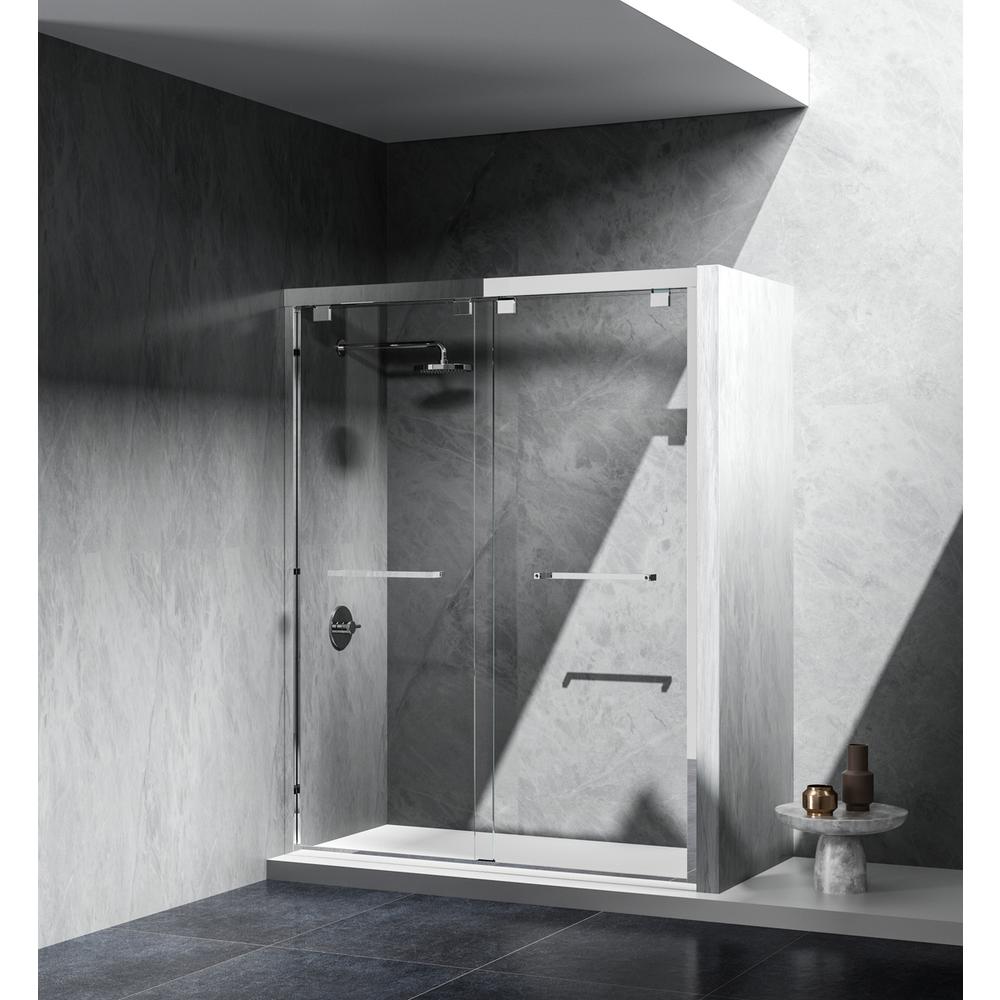 Semi-frameless shower door 60 x 76 Polished Chrome. Picture 3