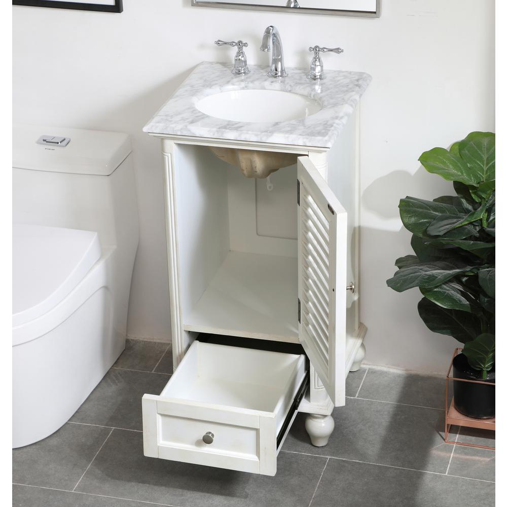 19 inch Single Bathroom Vanity in Antique White. Picture 3