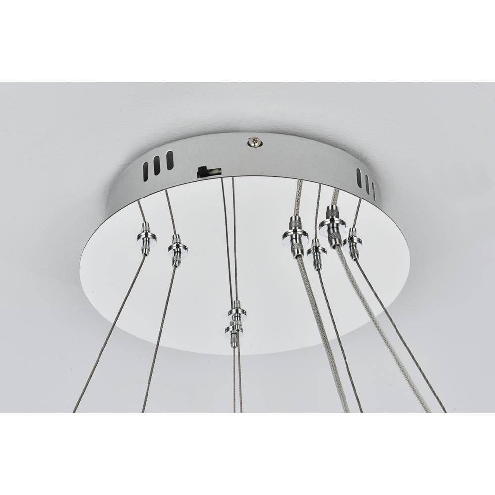 Bowen 28 inch Adjustable LED Chandelier in Chrome. Picture 7