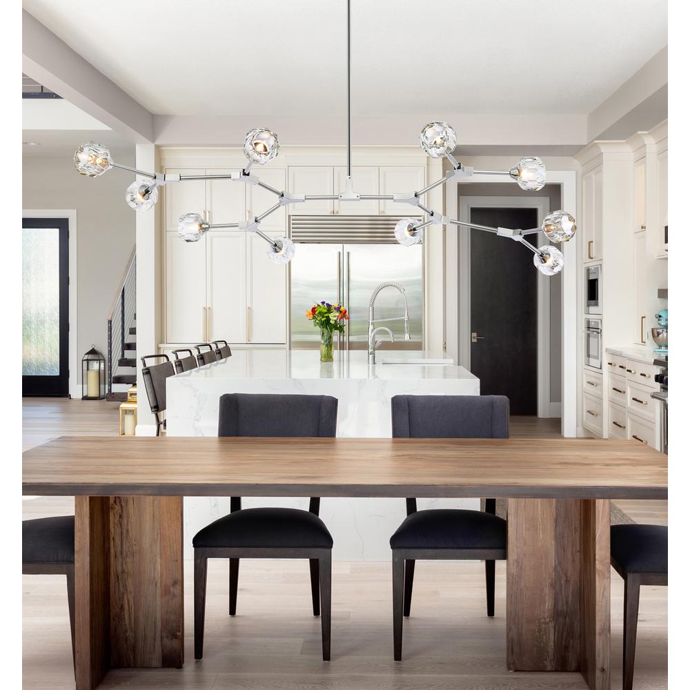 Zayne 10 Light Pendant in Chrome. Picture 7