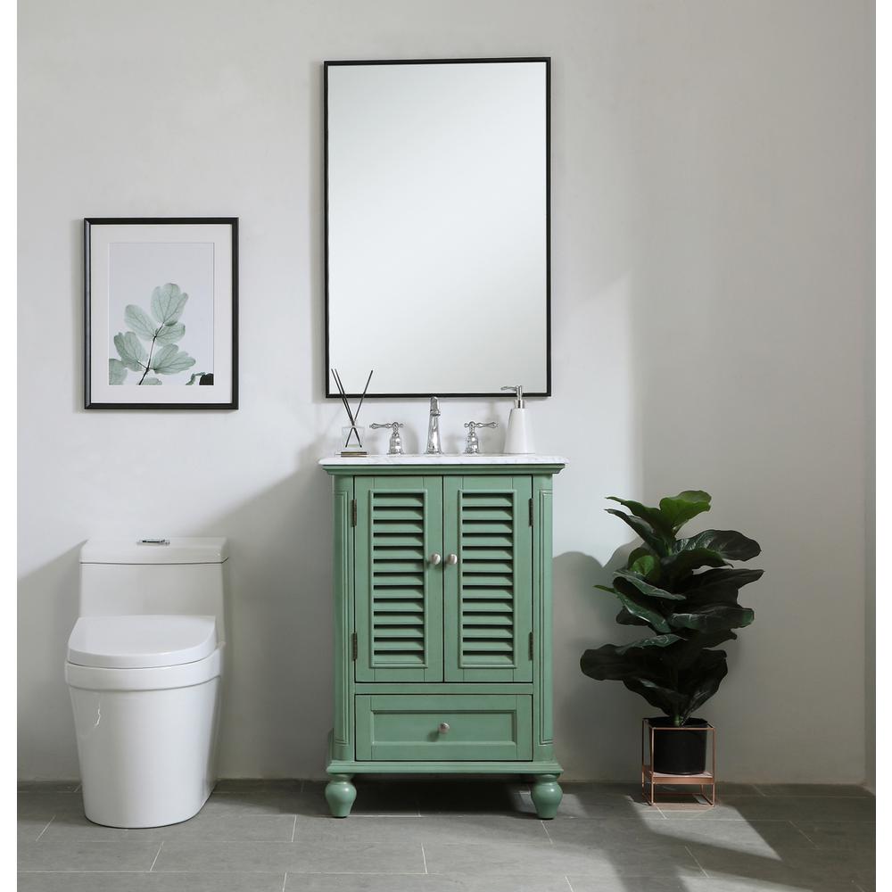 24 inch Single Bathroom Vanity in Vintage Mint. Picture 6