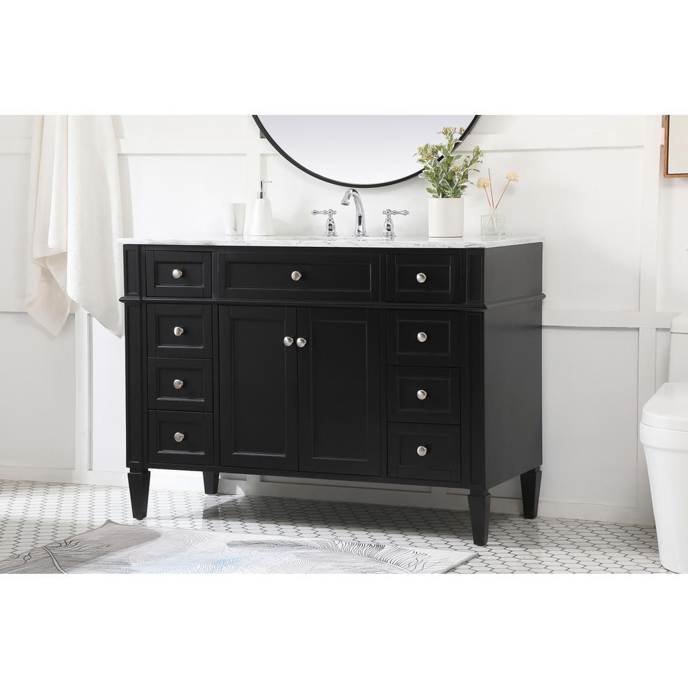 48 inch Single bathroom vanity in Black. Picture 2