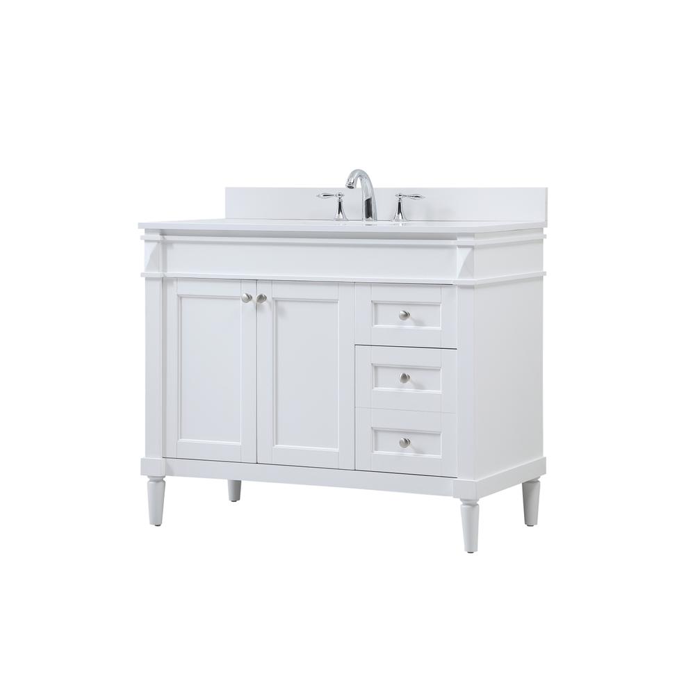 42 inch Single bathroom vanity in white with backsplash. Picture 7