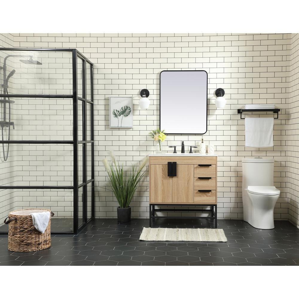 32 inch Single bathroom vanity in mango wood. Picture 4