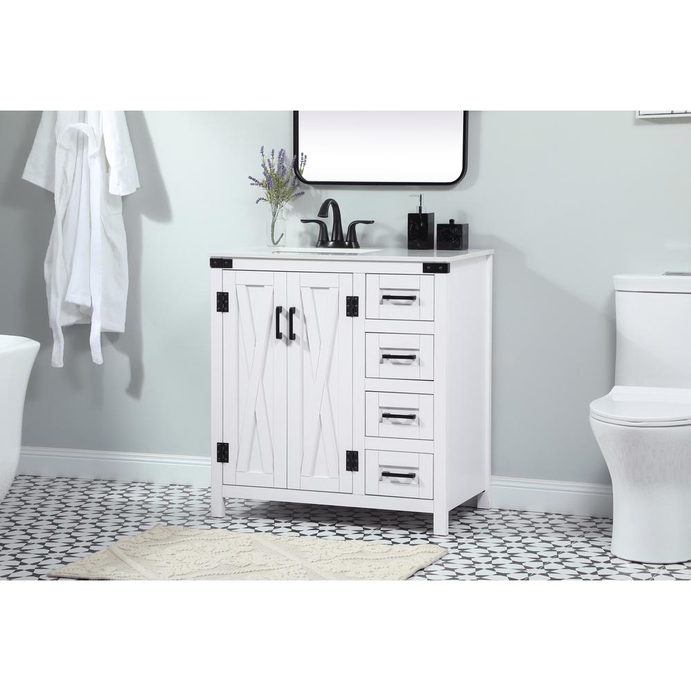 32 inch Single bathroom vanity in white. Picture 2