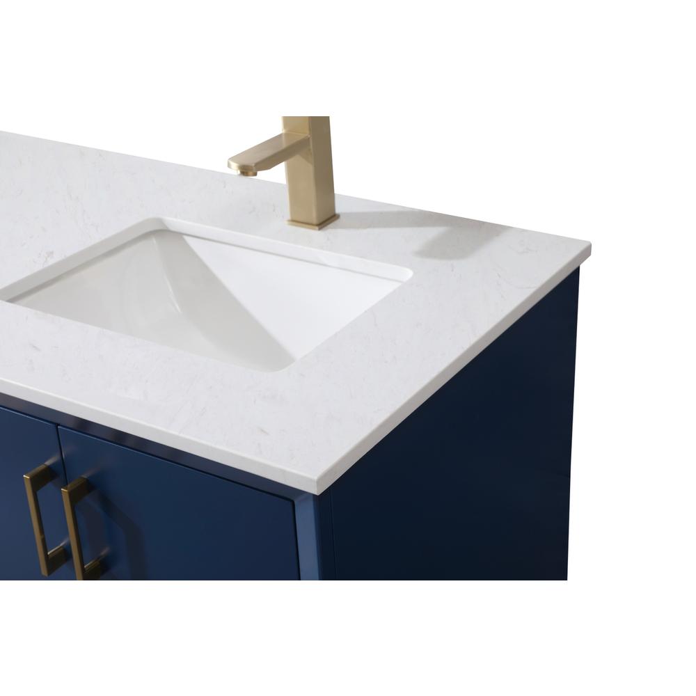 60 Inch Double Bathroom Vanity In Blue. Picture 11