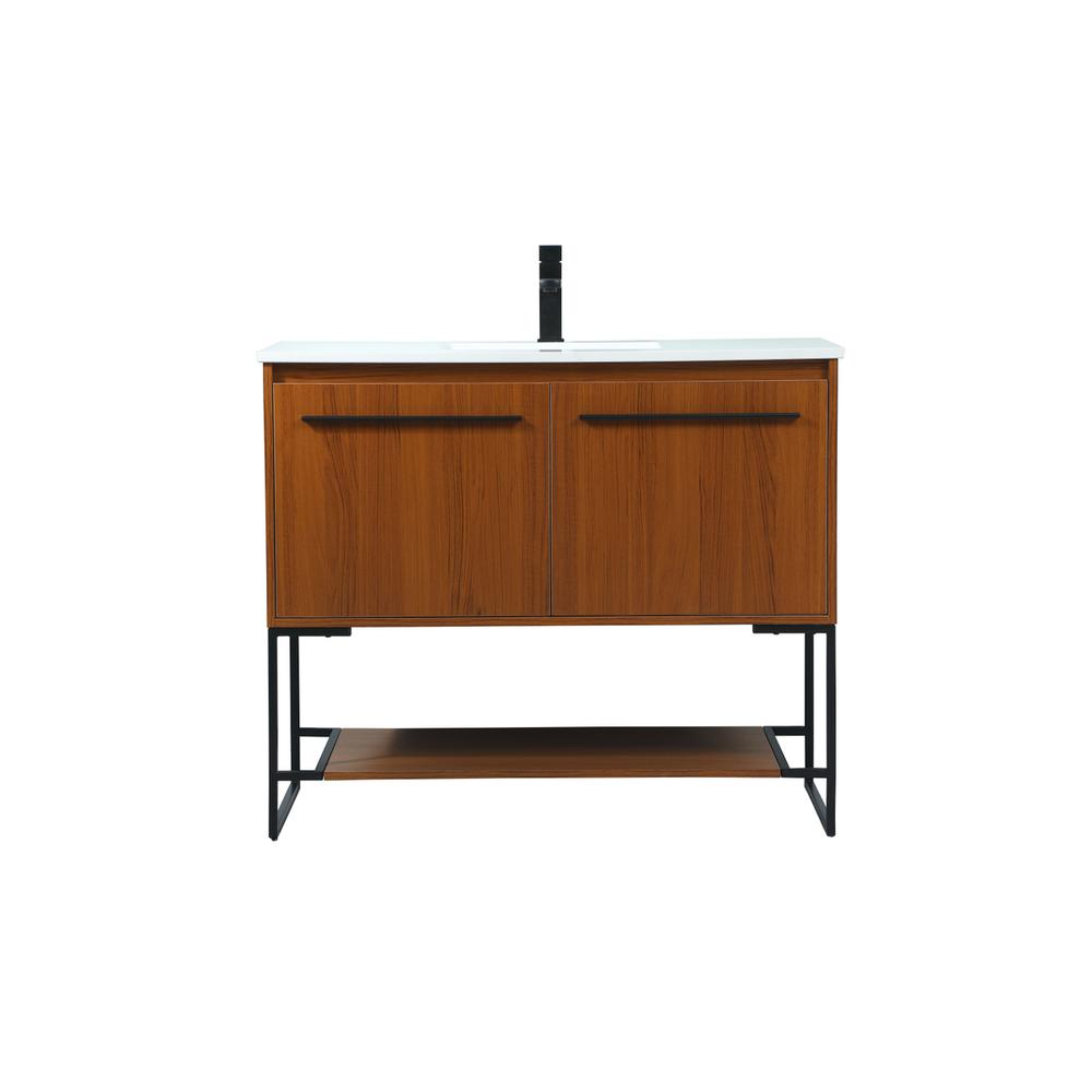 40 inch Single bathroom vanity in teak. Picture 1
